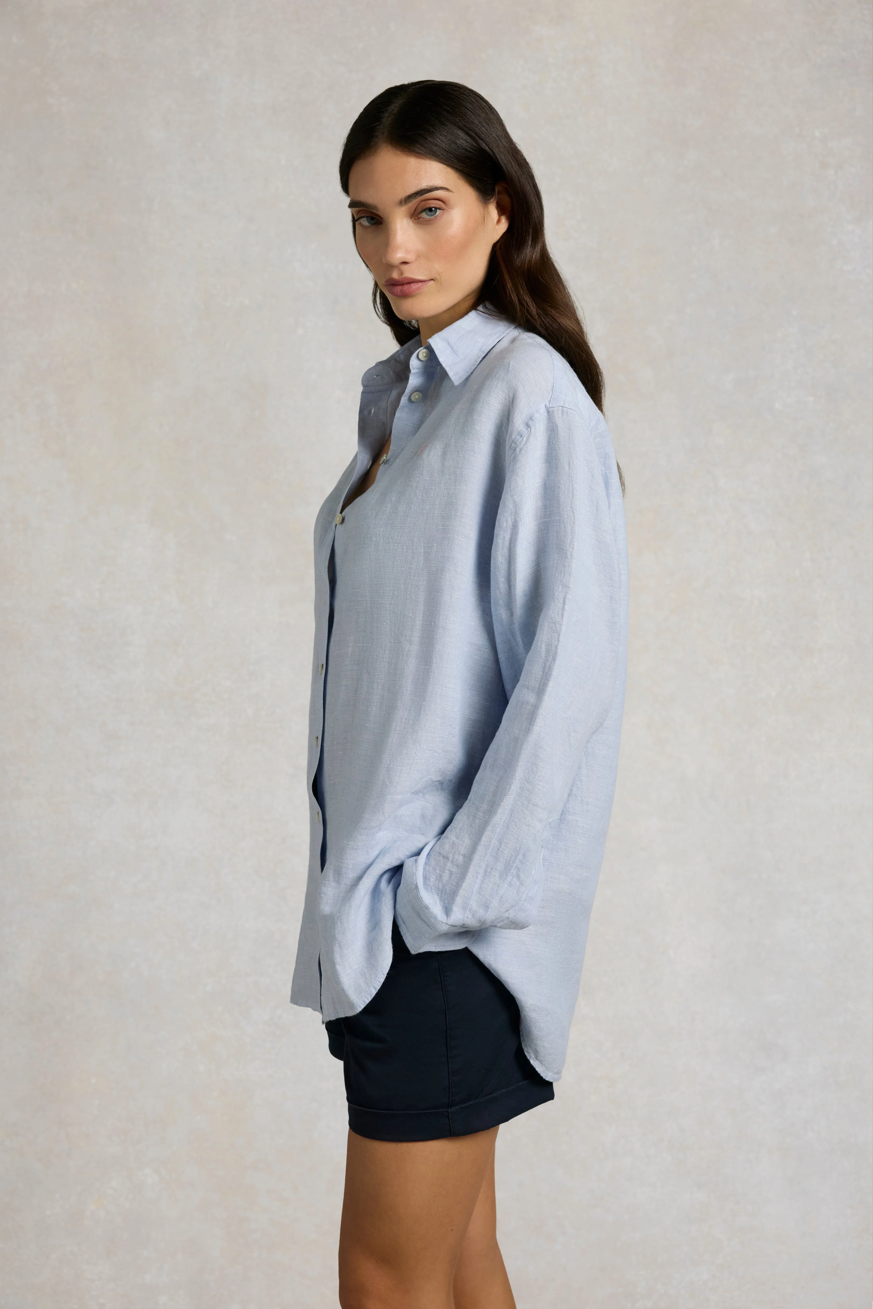Amalfi Linen Shirt (Light Blue Linen) - Image 3