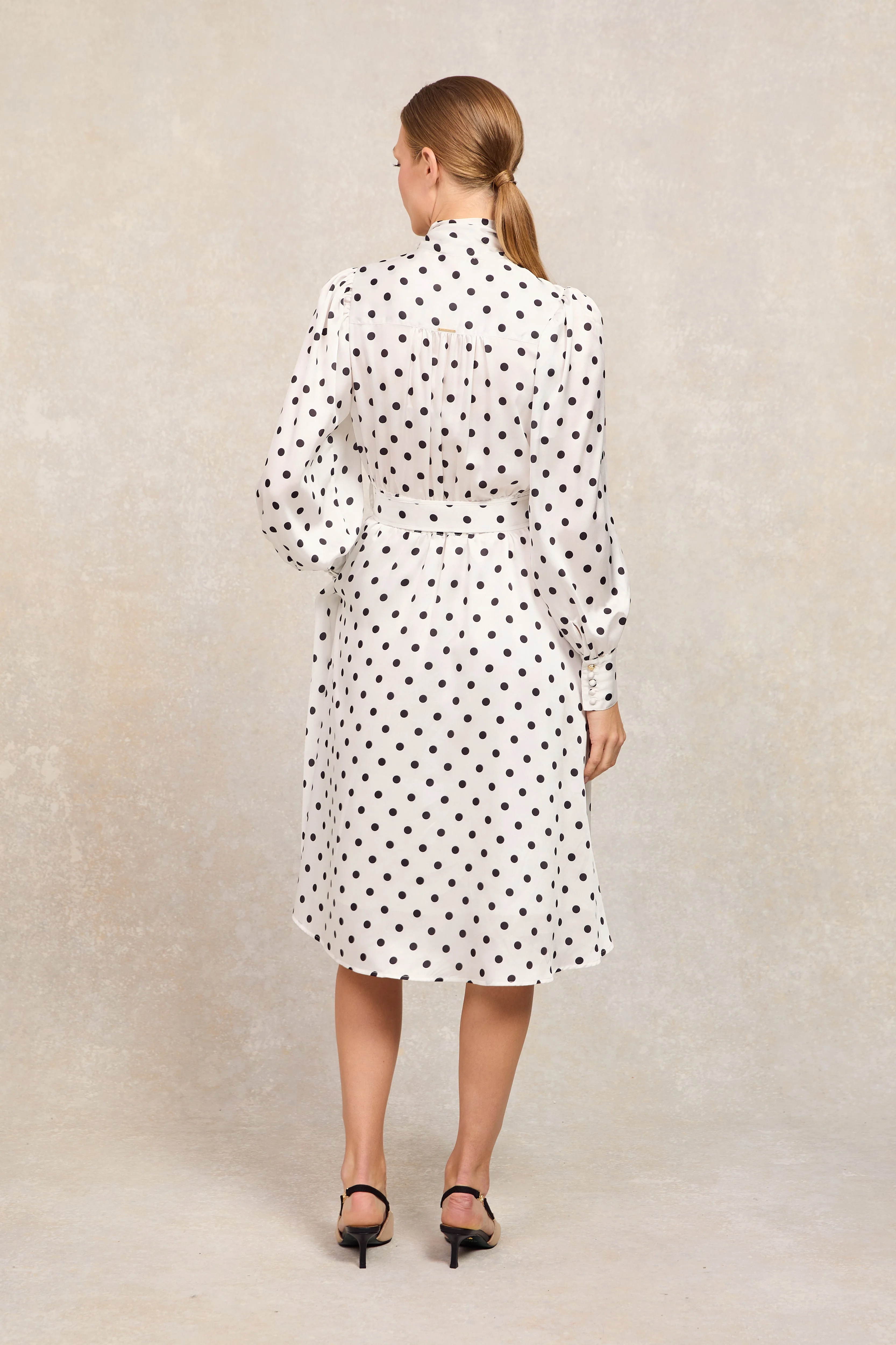 Ariella Midi Dress (White Black Polka Dot) - Image 5