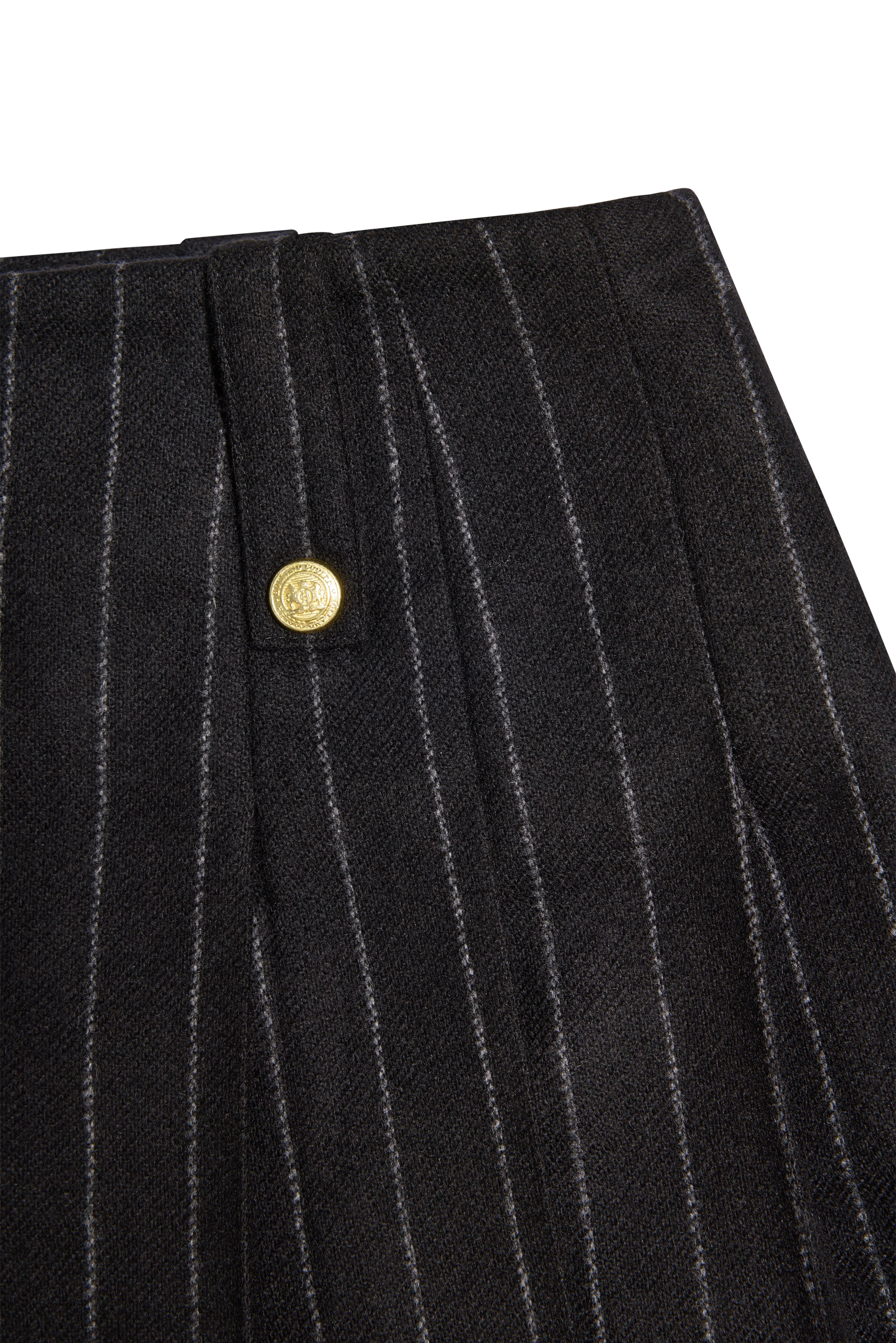 Belgravia Mini Skirt (Black Chalk Pinstripe) - Image 8