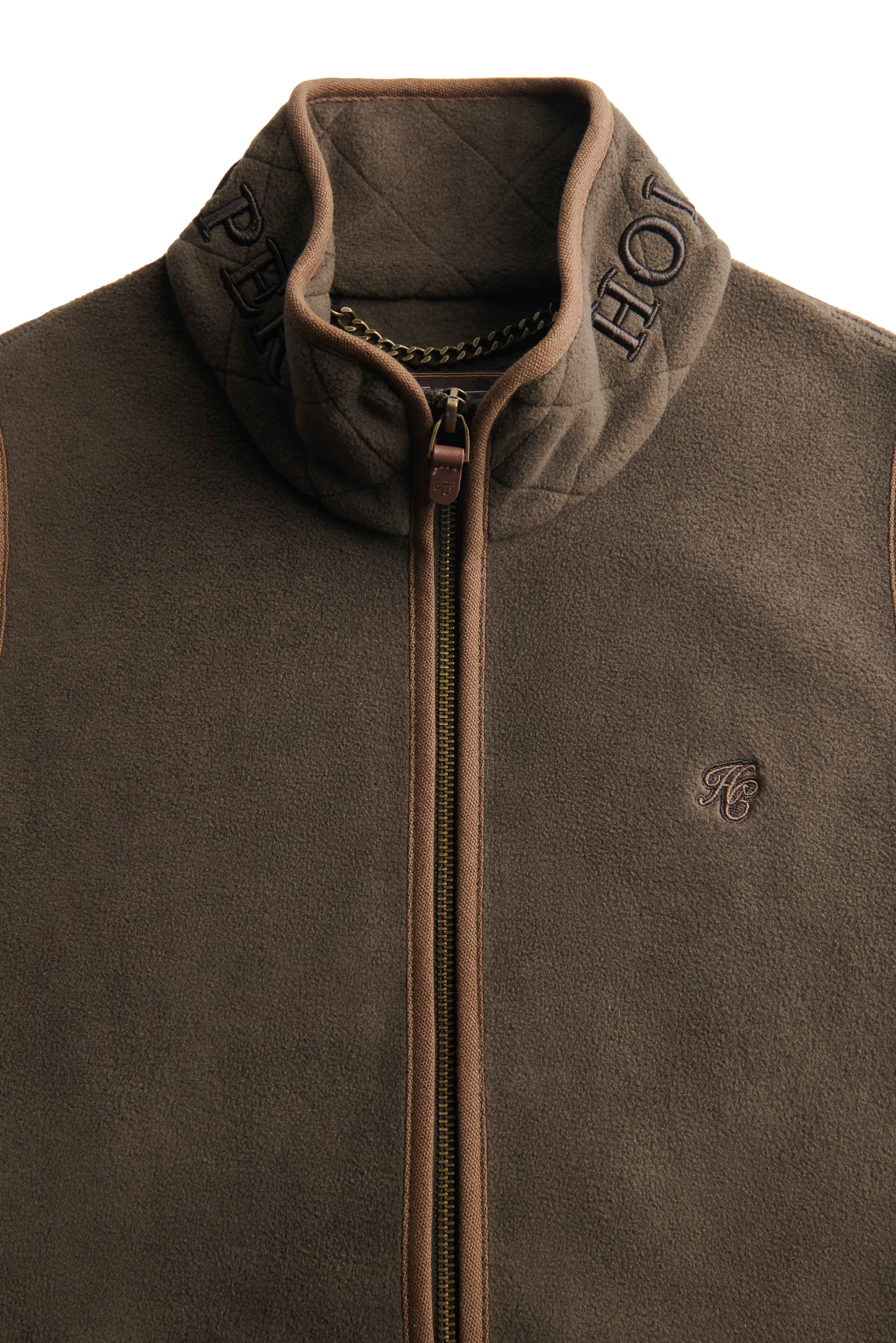 Country Longline Fleece Gilet (Khaki) - Image 8