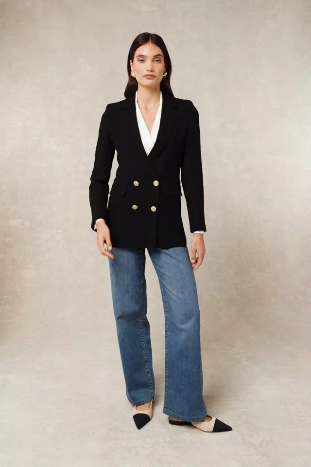 Double Breasted Blazer (Black Linen) - Image 13