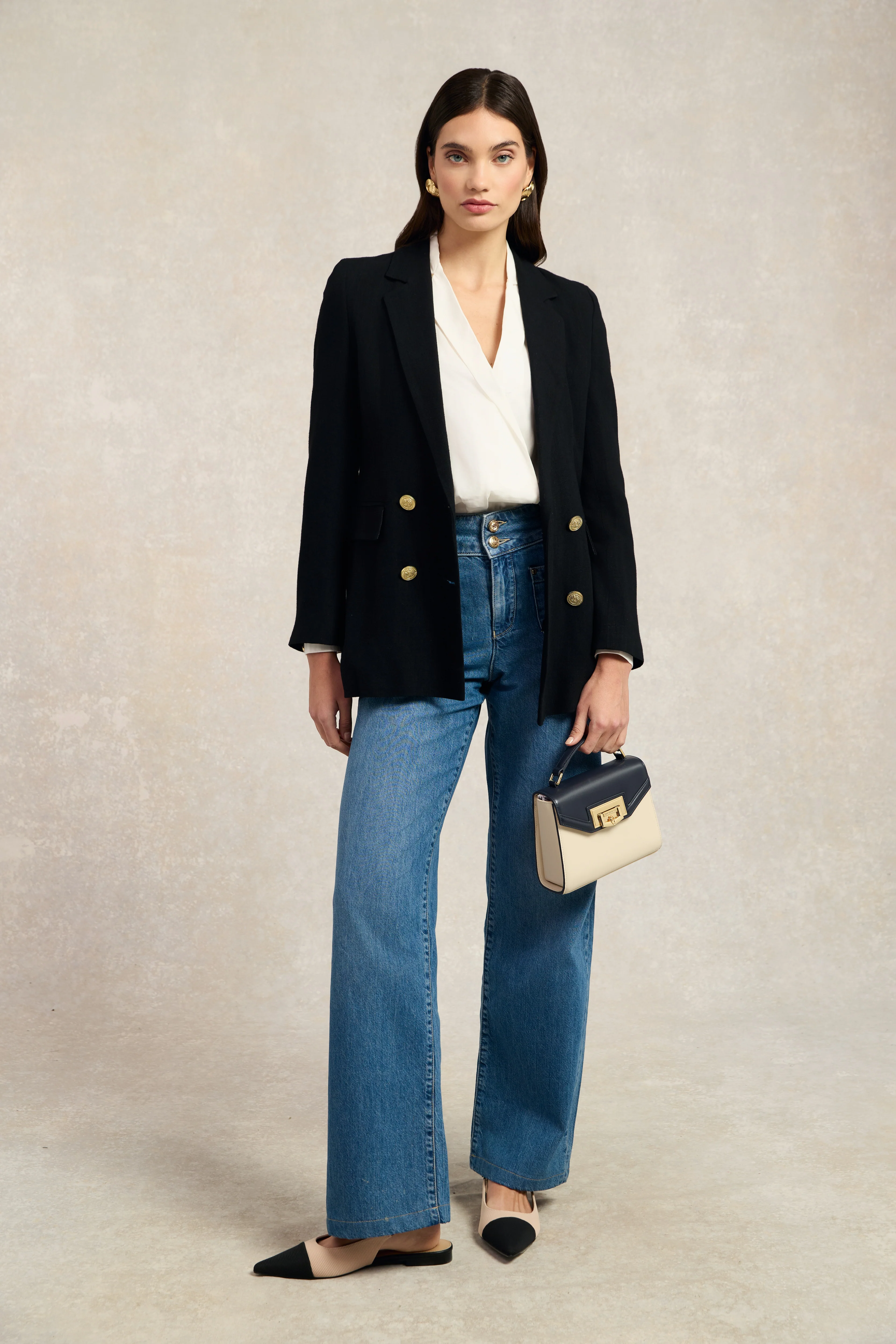 Double Breasted Blazer (Black Linen) - Image 14
