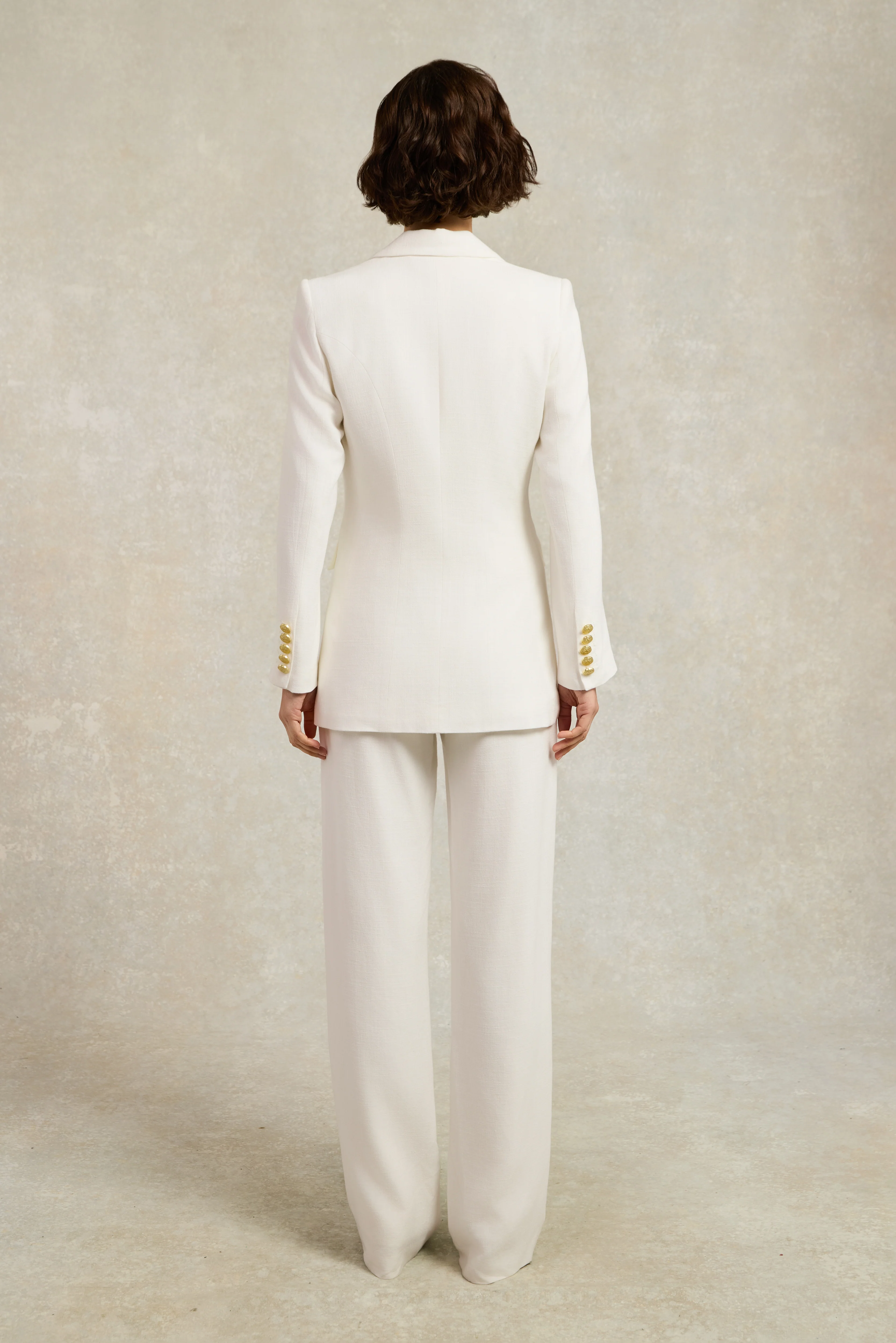 Double Breasted Blazer (Oyster Linen) - Image 4