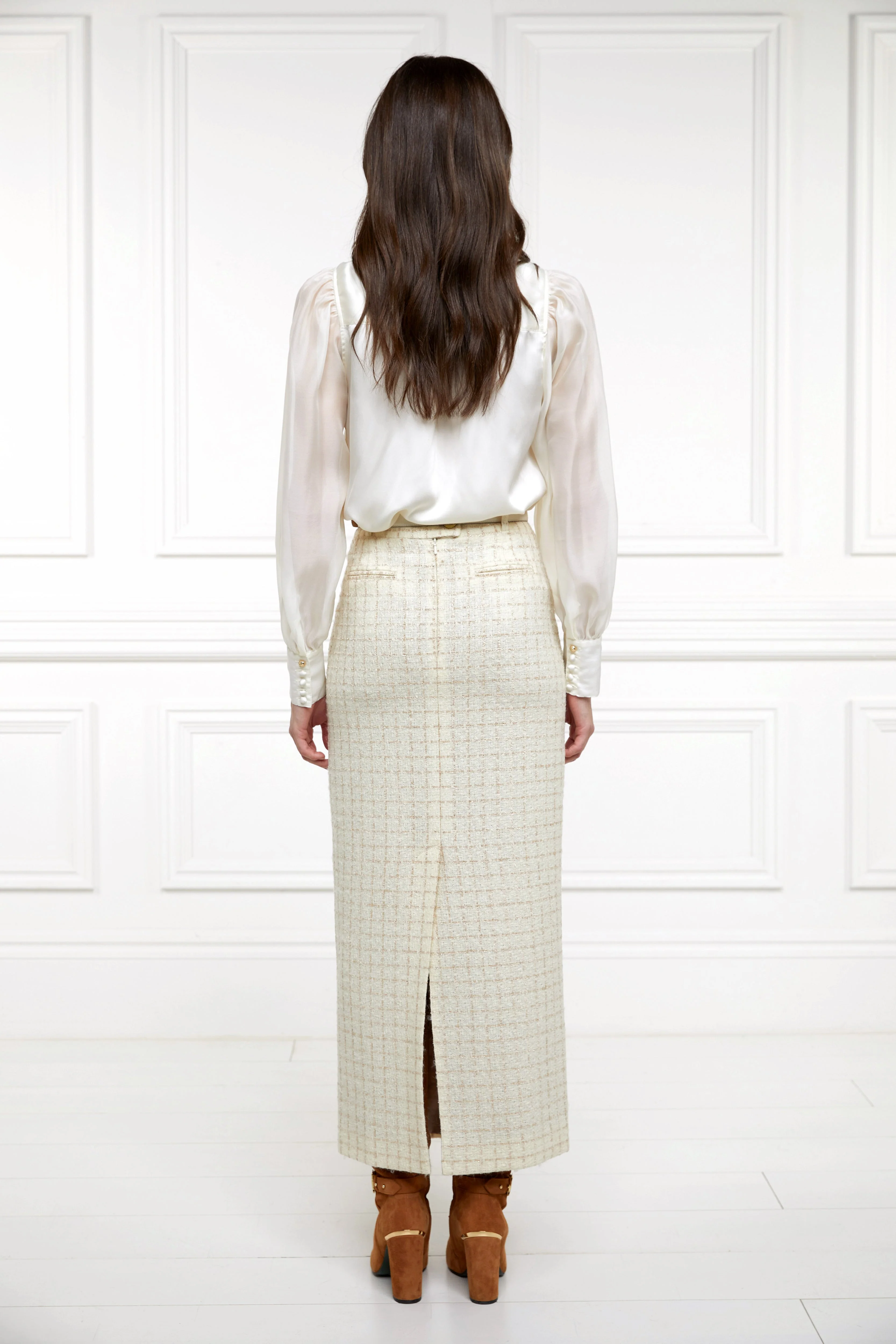 Knightsbridge Maxi Skirt (Ivory Sparkle Tweed) - Image 6