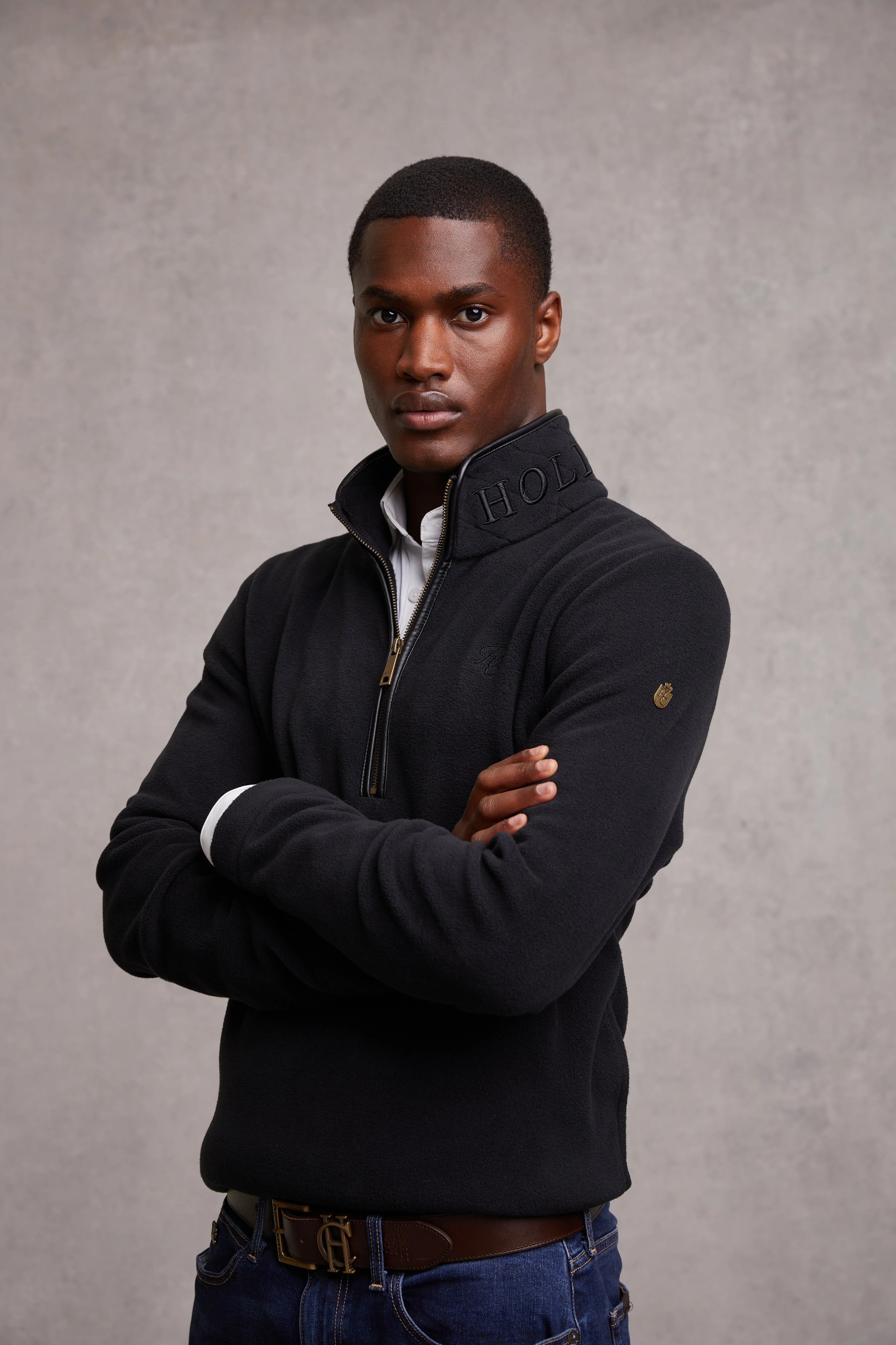 Men's Country Fleece Quarter Zip (Black) - Image 2