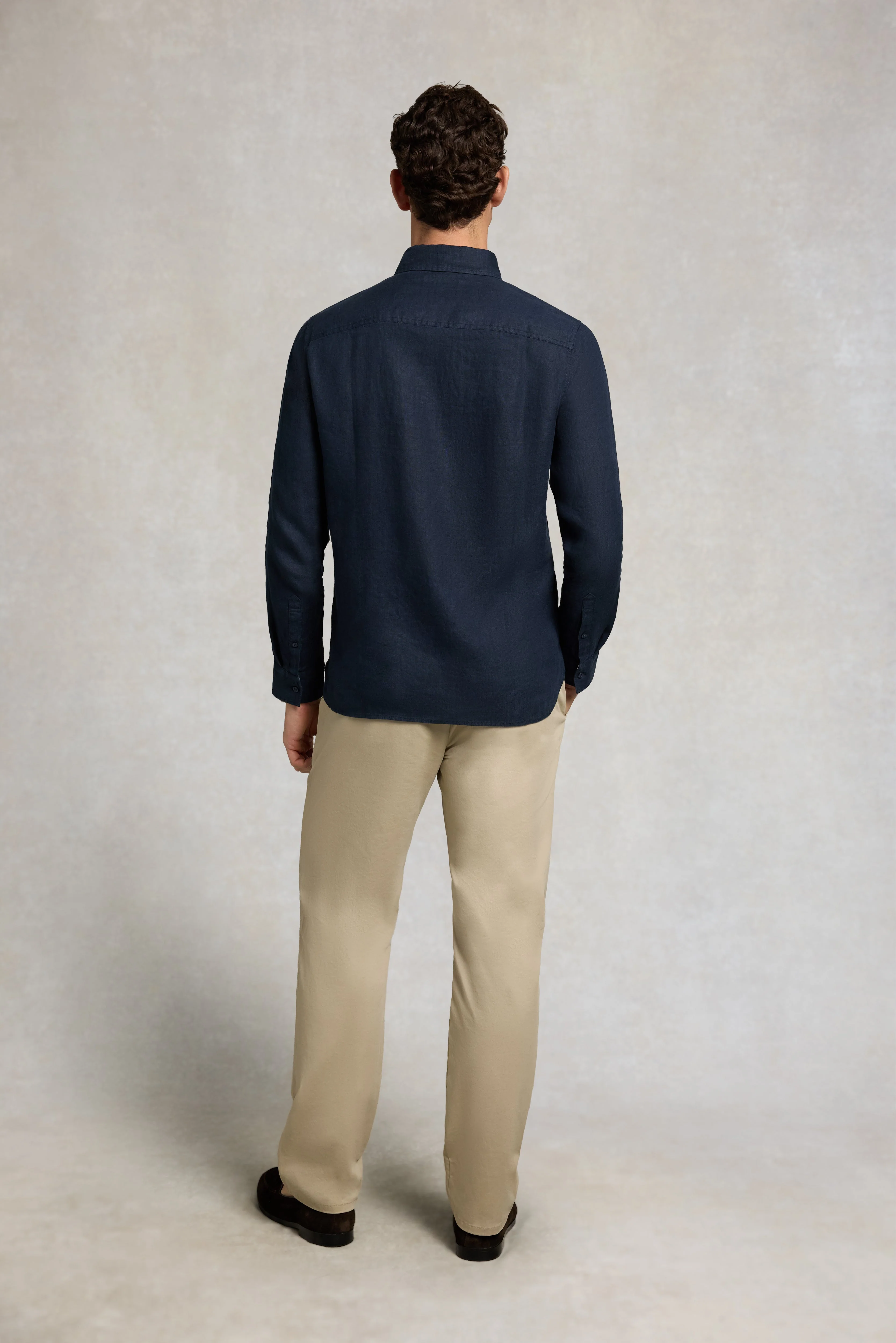 Men's Regular Fit Linen Shirt (Ink Navy) - Image 3