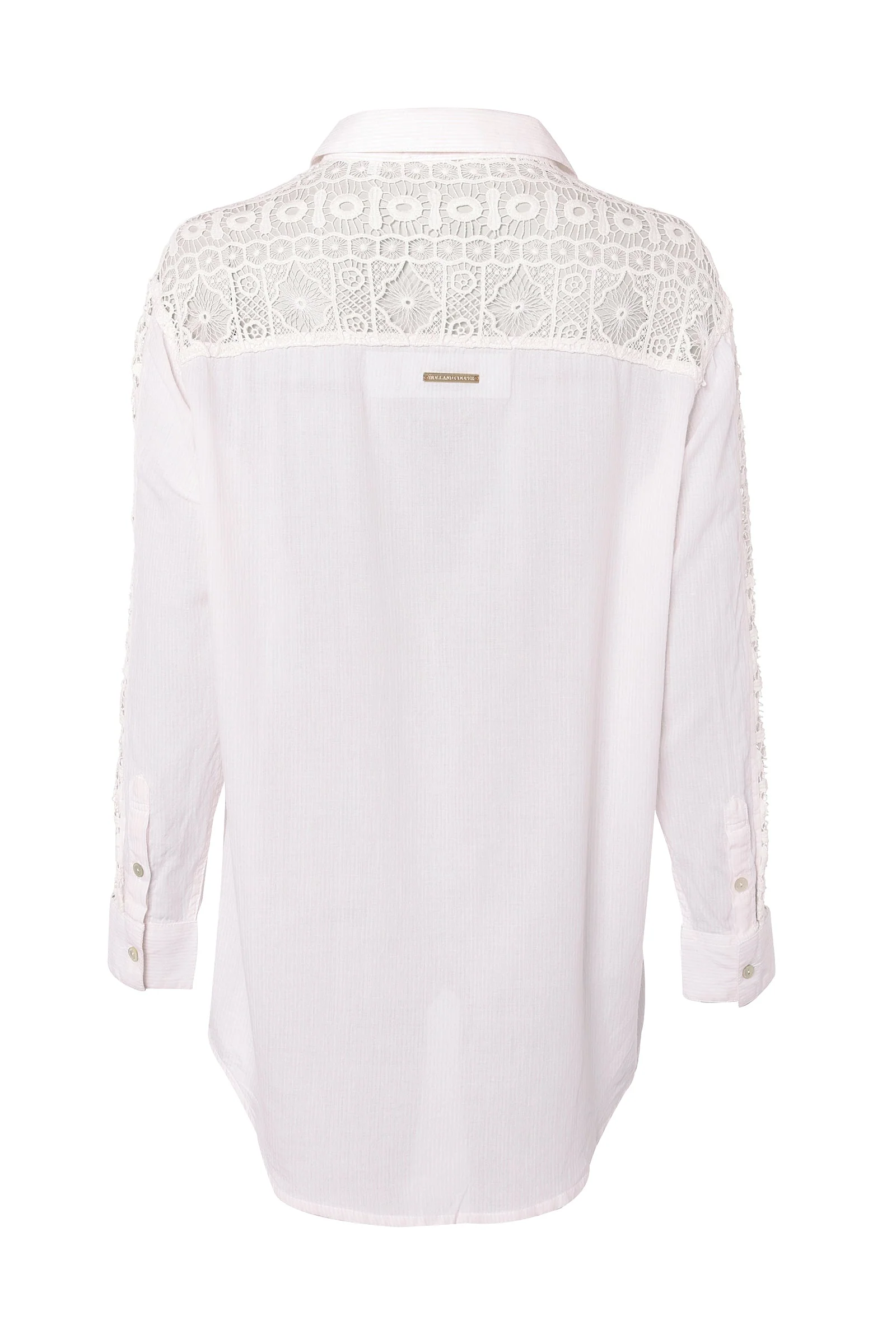 Oversized Cotton Lace Shirt (Pink Stripe) - Image 10