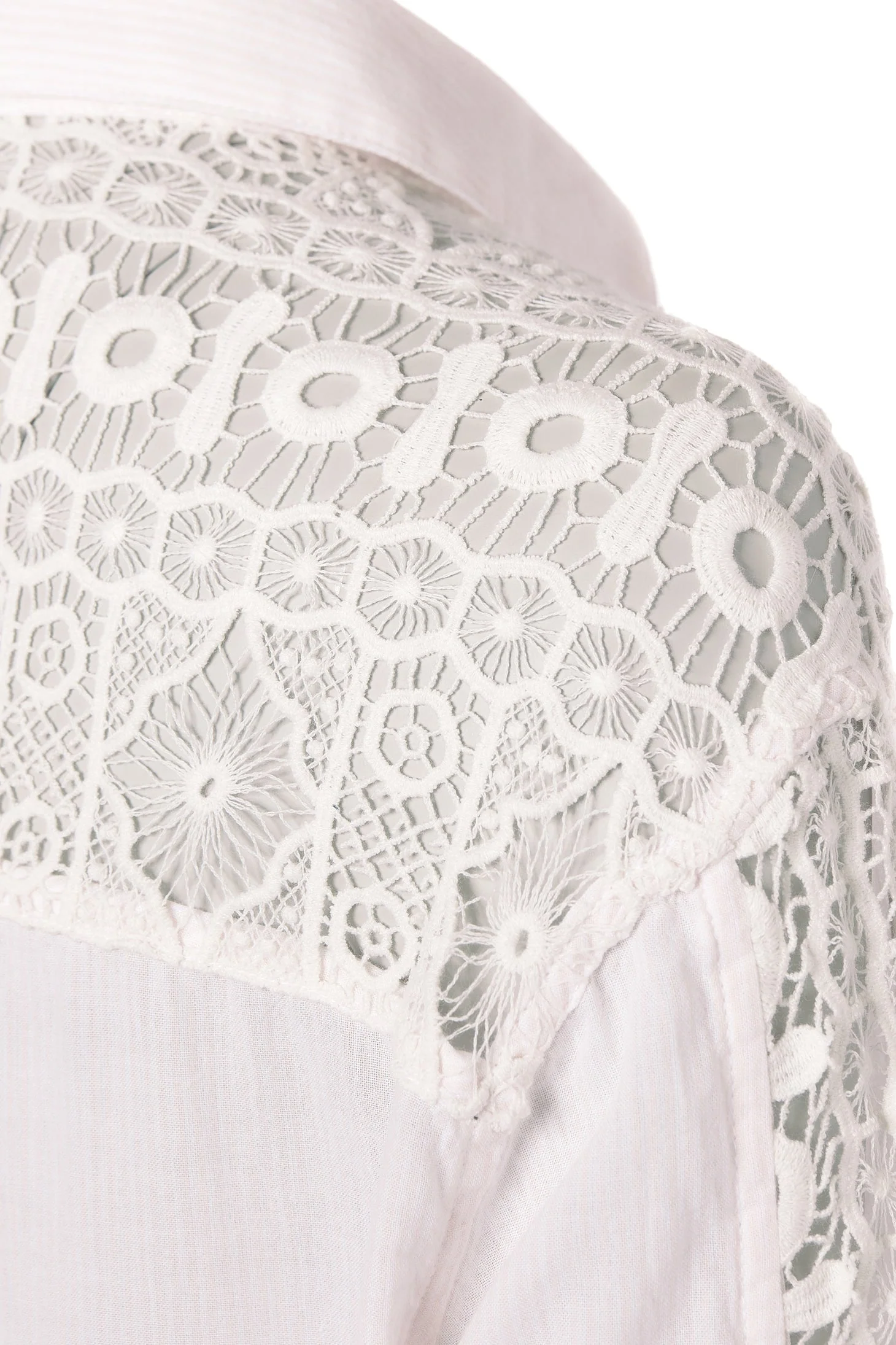 Oversized Cotton Lace Shirt (Pink Stripe) - Image 11