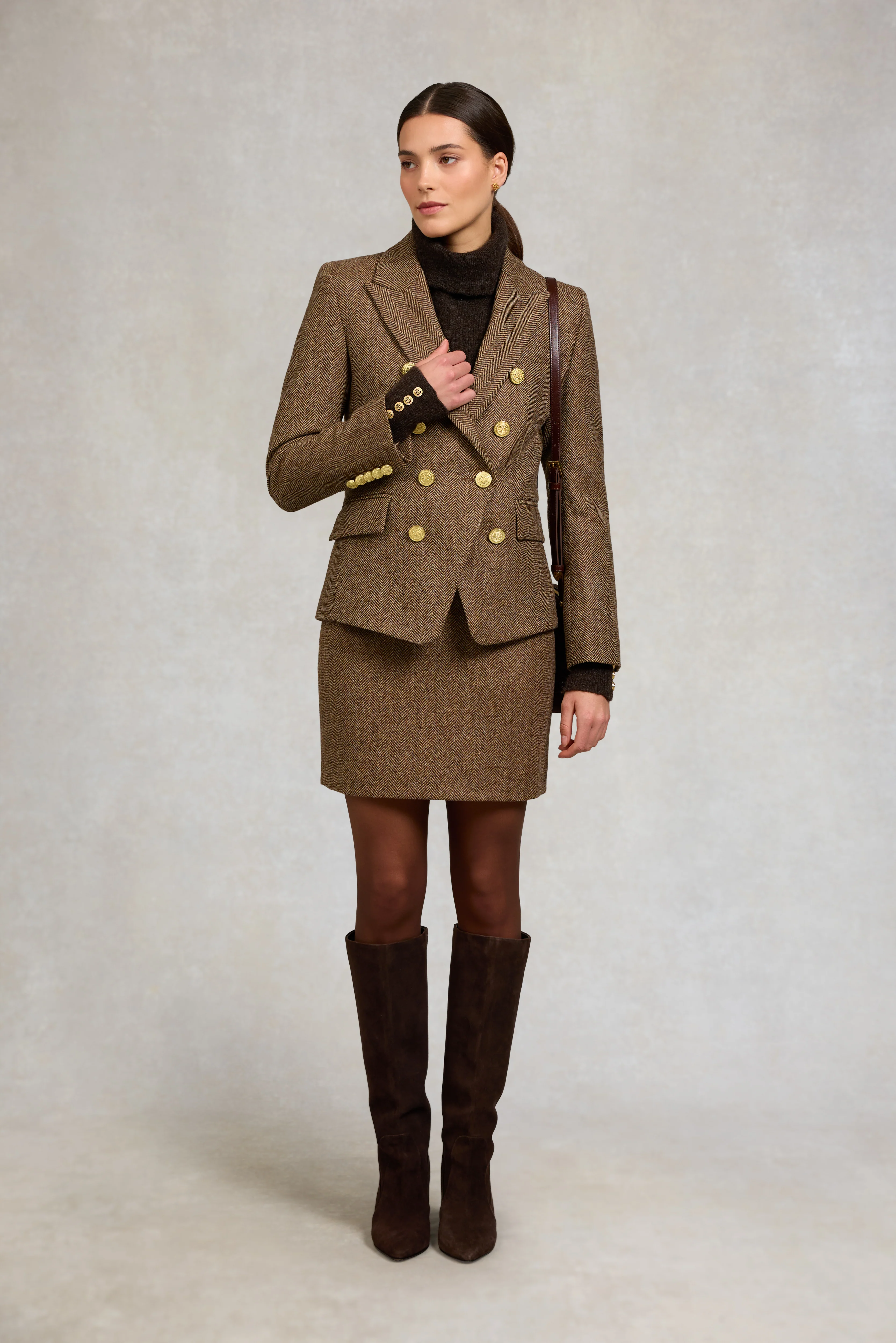 Regency Skirt (Large Scale Brown Herringbone) - Image 3