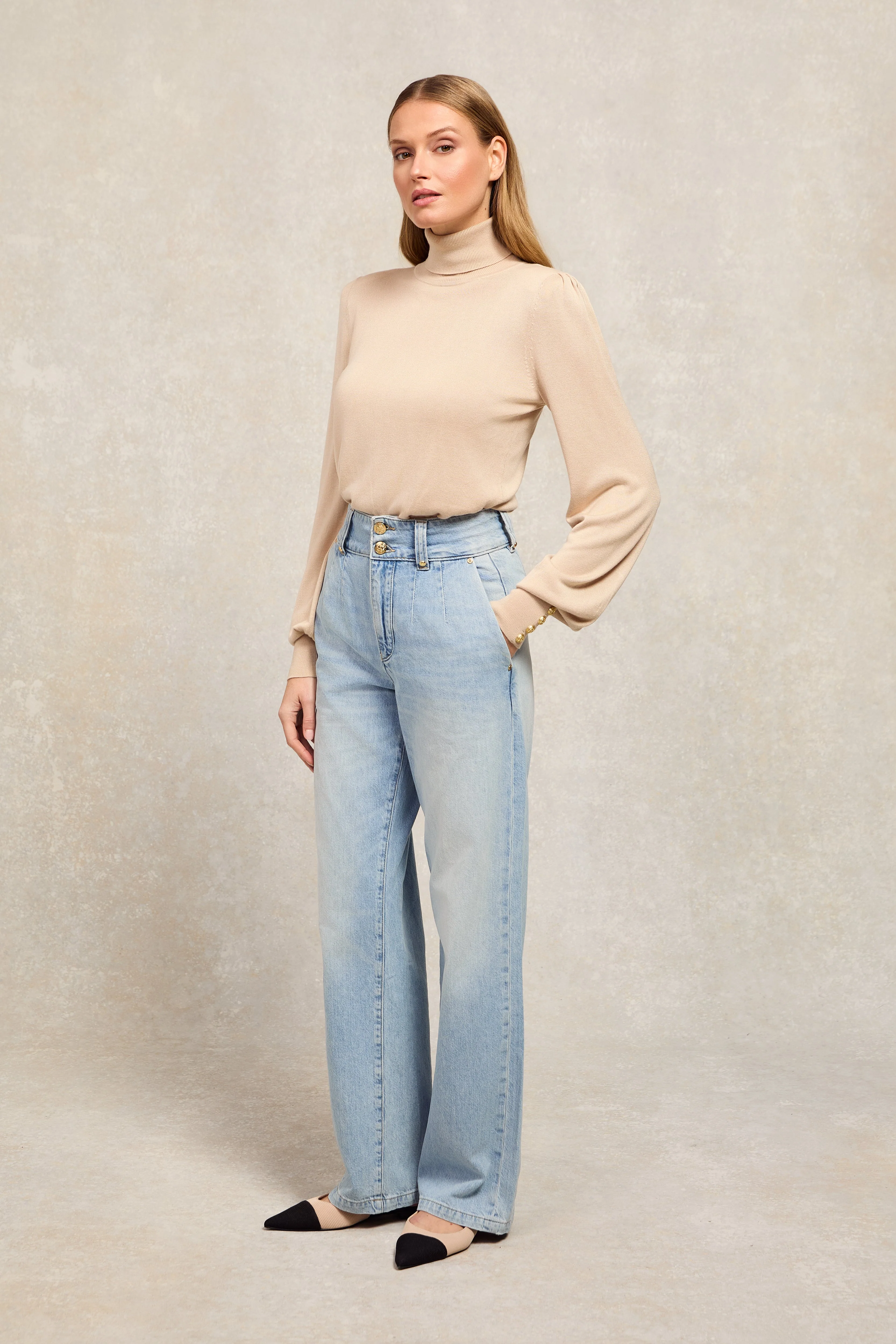 Tailored Wide Leg Jean (Vintage Indigo) - Image 2