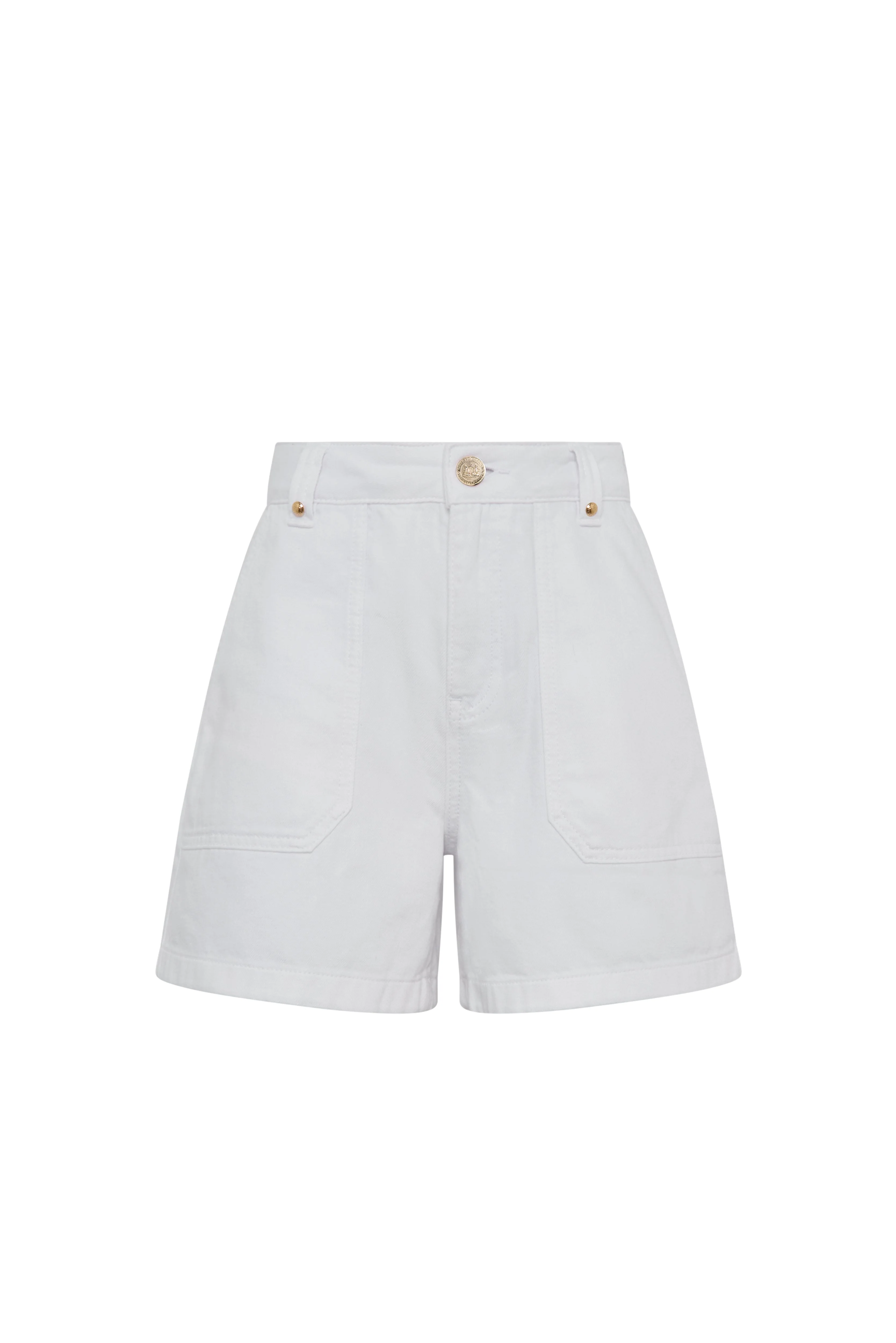 Utility Denim Shorts (White) - Image 5